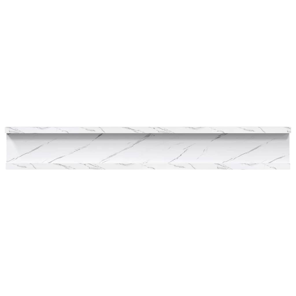 vidaXL Półka ścienna Do montażu na ścianie 2 pcs Biały marmur