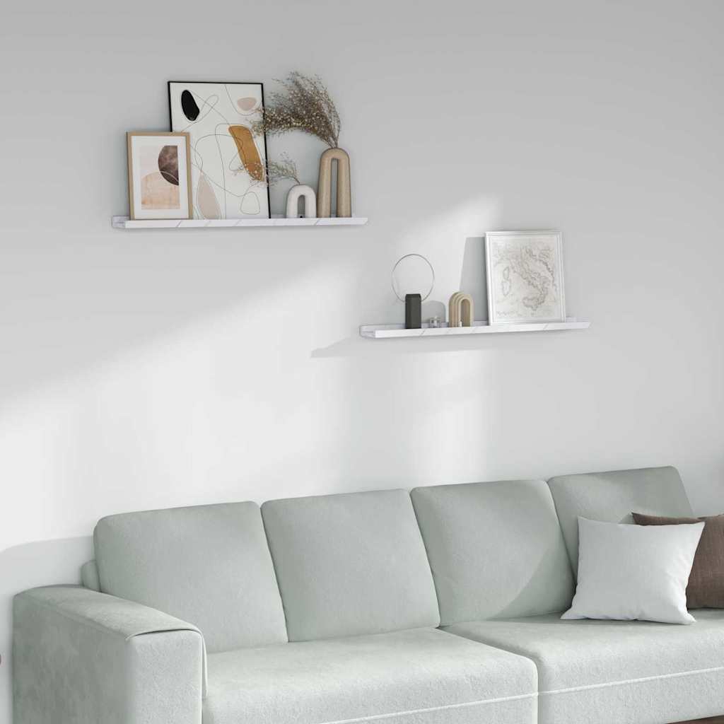 vidaXL Półka ścienna Do montażu na ścianie 2 pcs Biały marmur