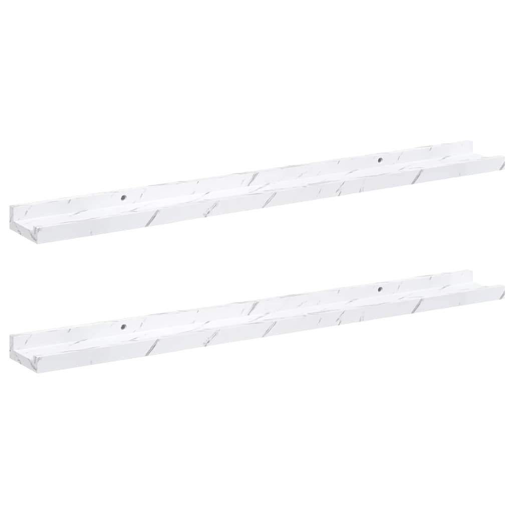 vidaXL Półka ścienna Do montażu na ścianie 2 pcs Biały marmur