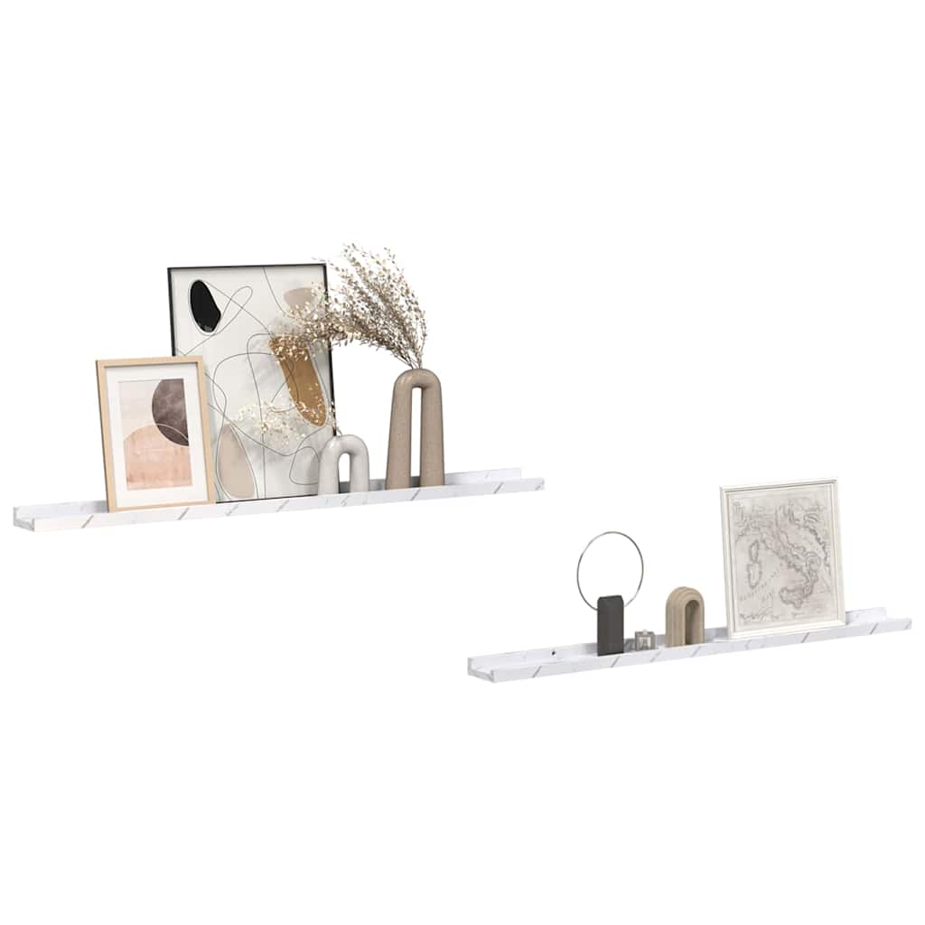 vidaXL Półka ścienna Do montażu na ścianie 2 pcs Biały marmur