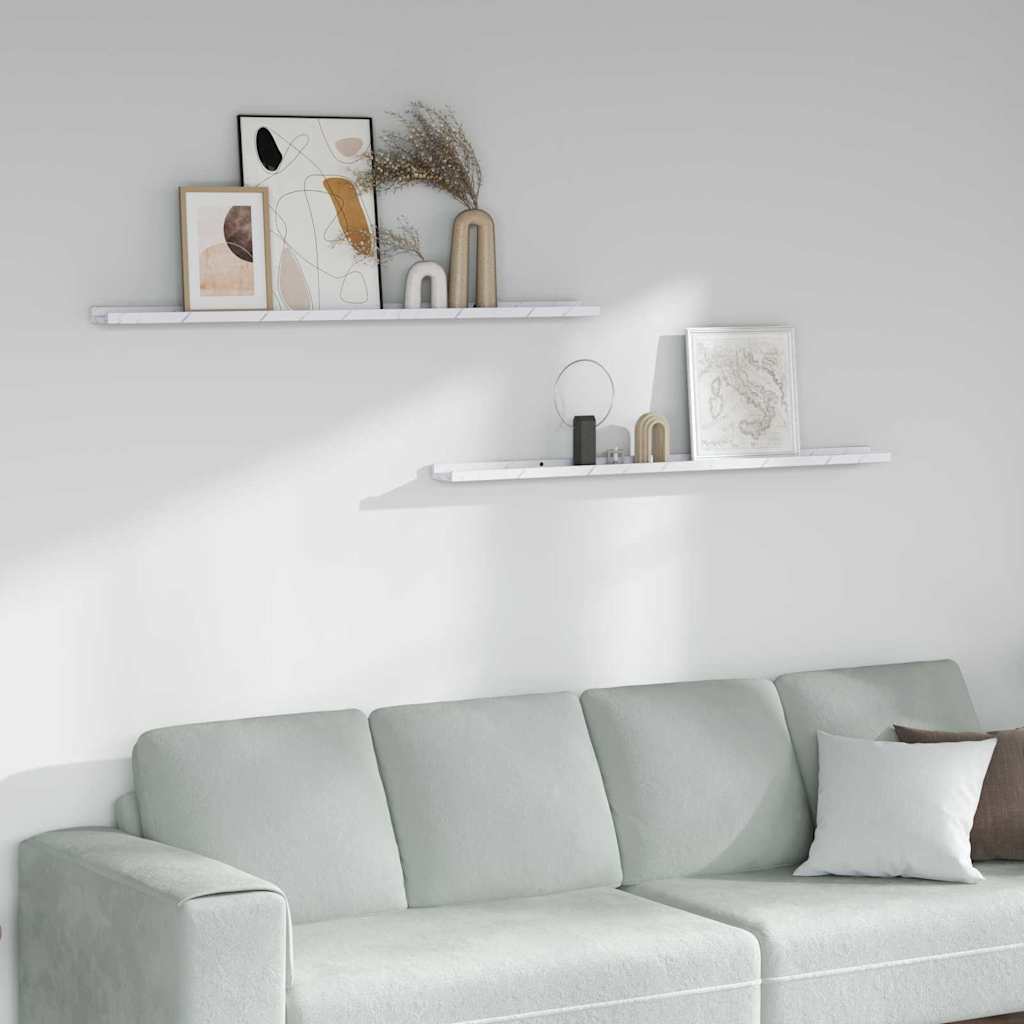 vidaXL Półka ścienna Do montażu na ścianie 2 pcs Biały marmur