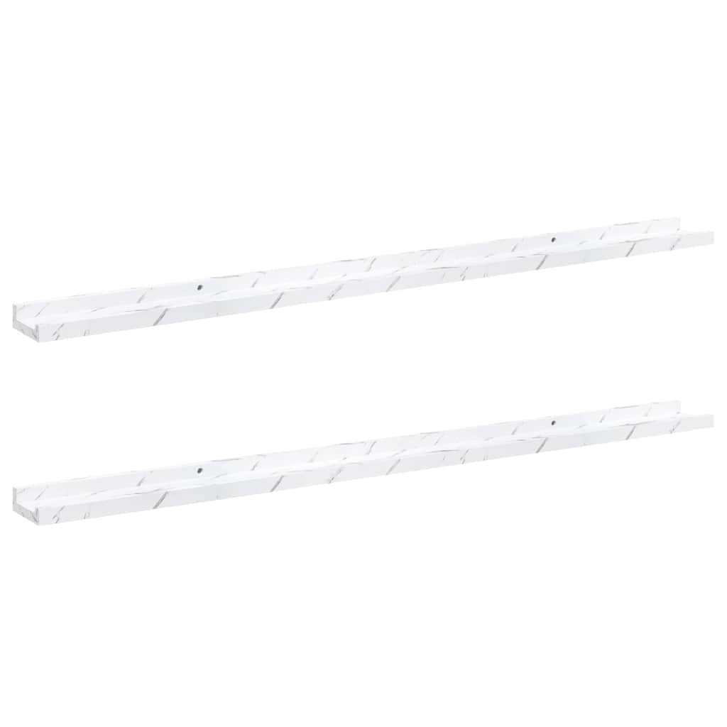 vidaXL Półka ścienna Do montażu na ścianie 2 pcs Biały marmur