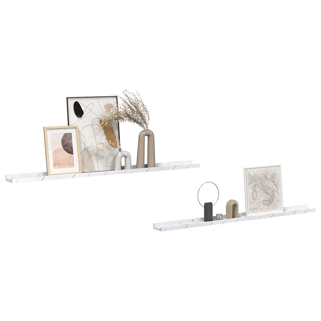 vidaXL Półka ścienna Do montażu na ścianie 2 pcs Biały marmur
