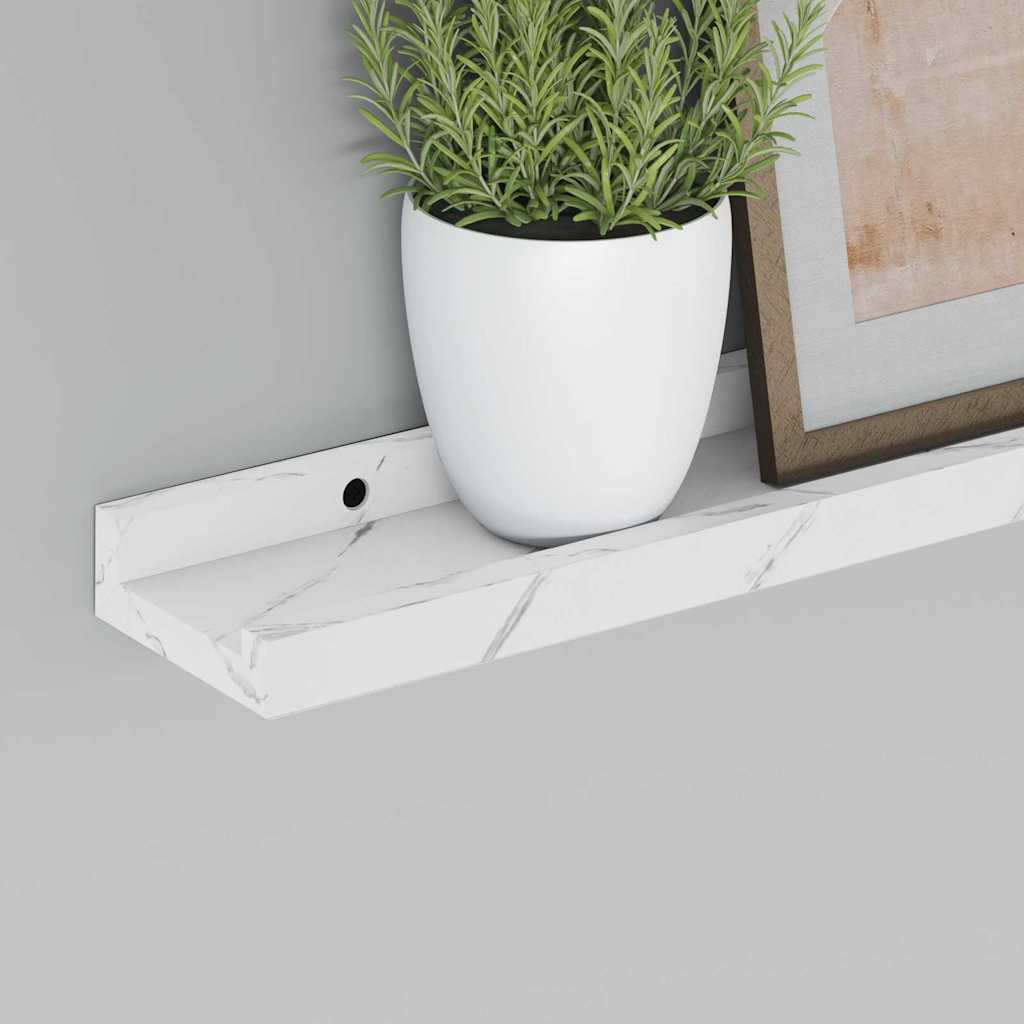 vidaXL Półka ścienna Do montażu na ścianie 4 pcs Biały marmur