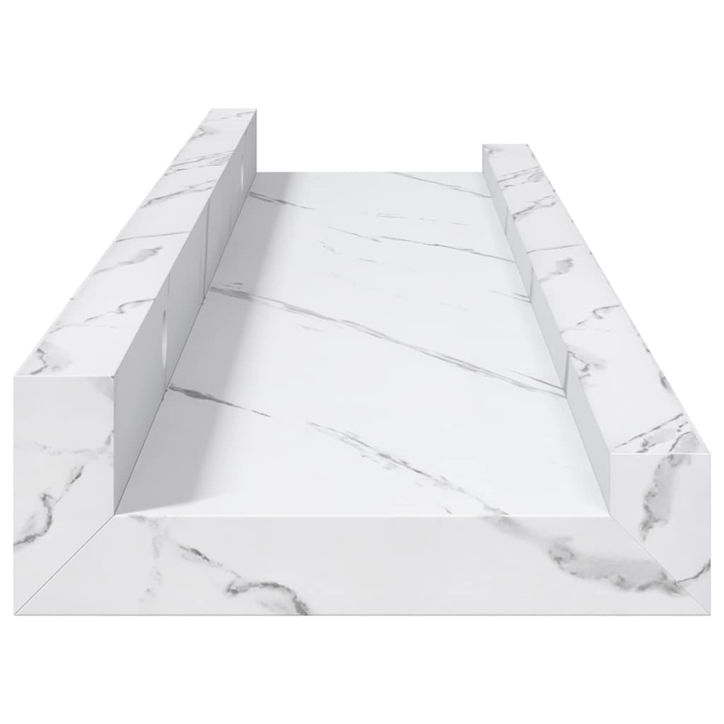 vidaXL Półka ścienna Do montażu na ścianie 4 pcs Biały marmur