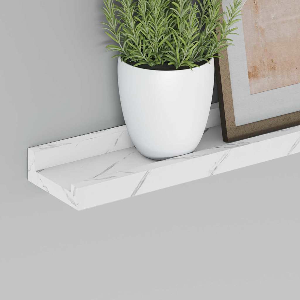 vidaXL Półka ścienna Do montażu na ścianie 4 pcs Biały marmur