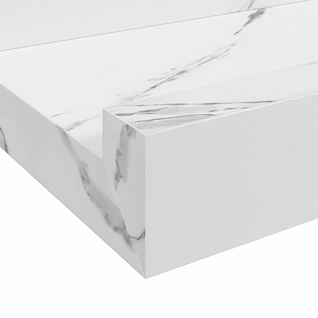 vidaXL Półka ścienna Do montażu na ścianie 4 pcs Biały marmur