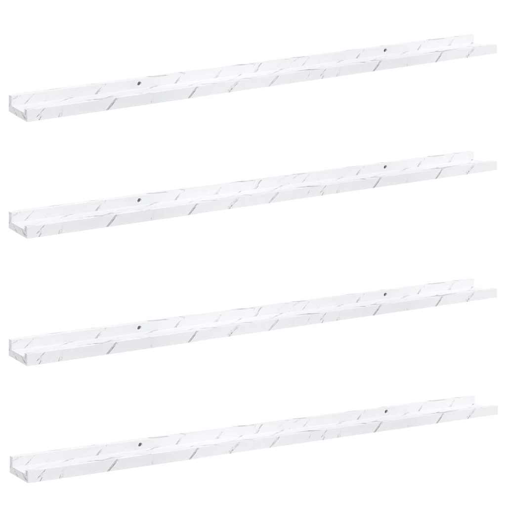 vidaXL Półka ścienna Do montażu na ścianie 4 pcs Biały marmur