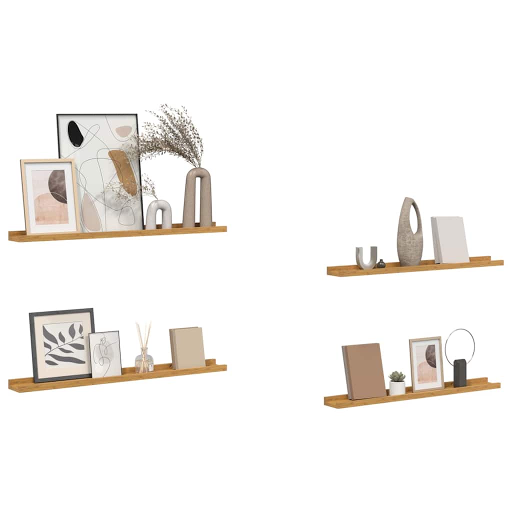vidaXL Półka ścienna Do montażu na ścianie 4 pcs Beżowy 80 x 9 x 3 cm