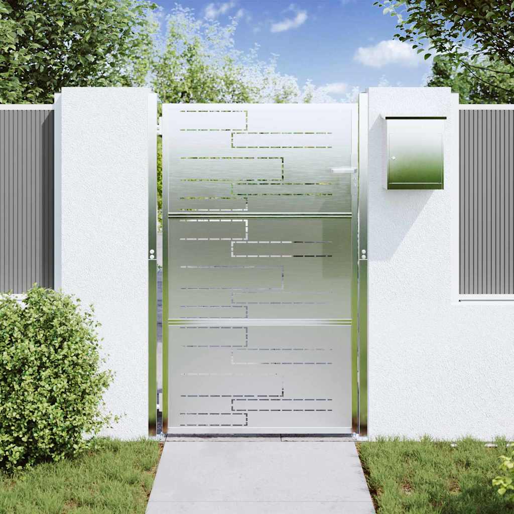 vidaXL Brama ogrodowa 85 x 120 cm Stal nierdzewna srebrny Zamykane