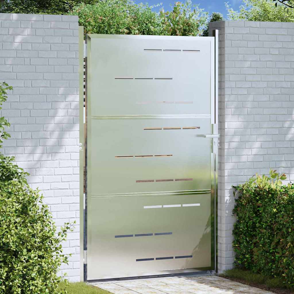 vidaXL Brama ogrodowa 85 x 120 cm Stal nierdzewna srebrny Zamykane