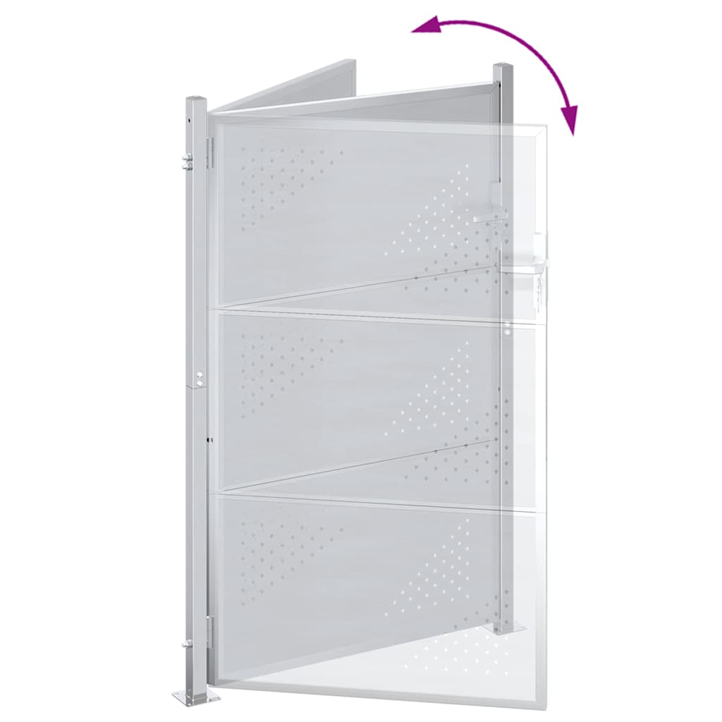 vidaXL Brama ogrodowa 85 x 120 cm Stal nierdzewna srebrny Zamykane