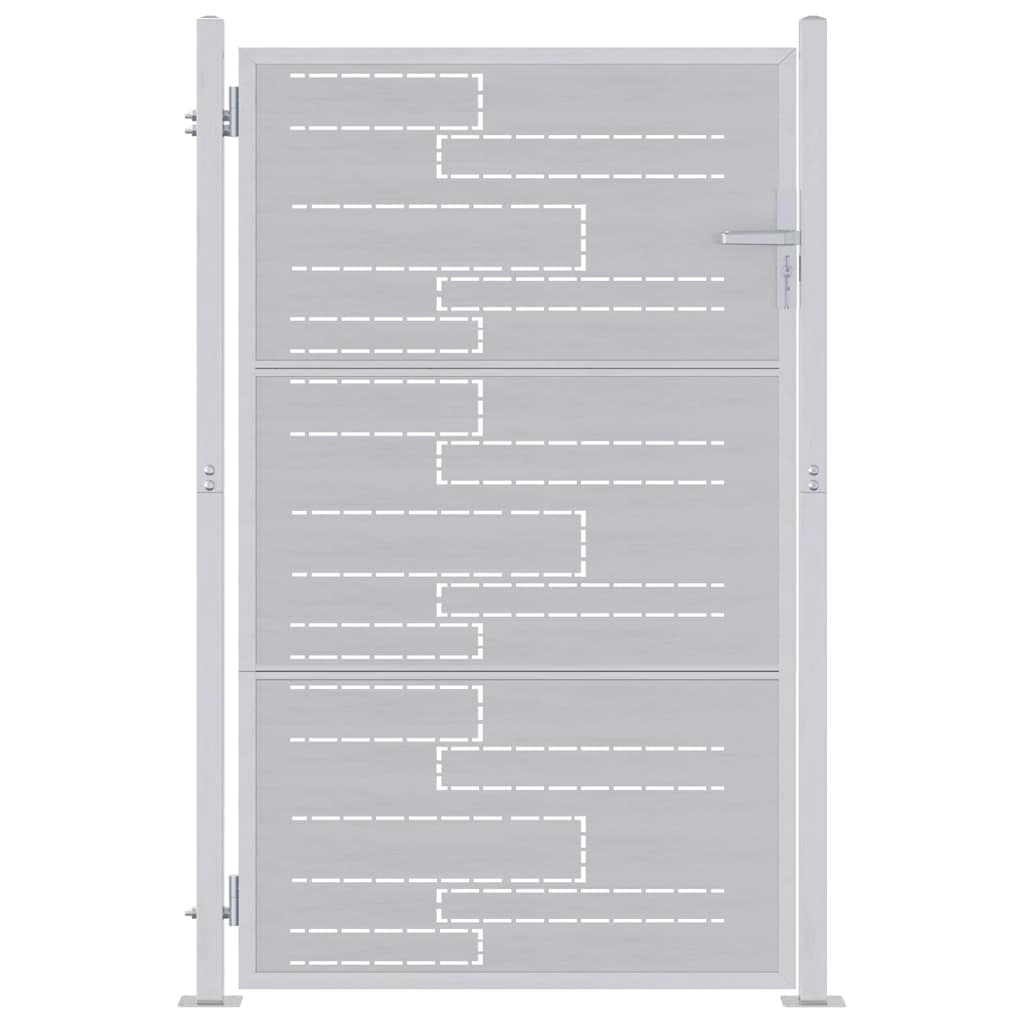 vidaXL Brama ogrodowa 85 x 144 cm Stal nierdzewna srebrny Zamykane