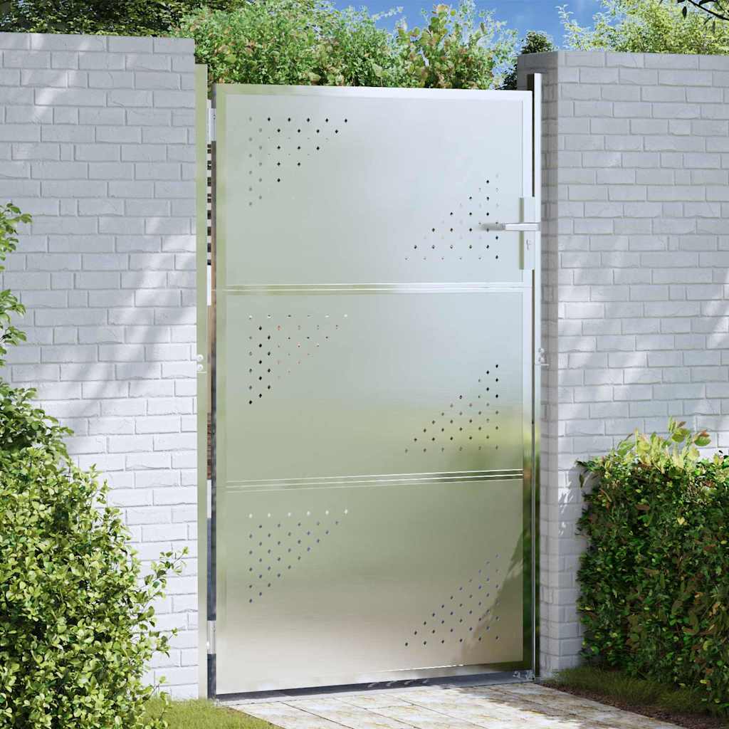 vidaXL Brama ogrodowa 85 x 144 cm Stal nierdzewna srebrny Zamykane