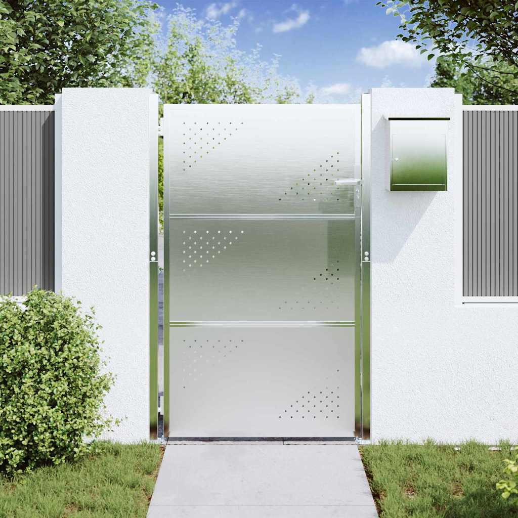 vidaXL Brama ogrodowa 85 x 144 cm Stal nierdzewna srebrny Zamykane