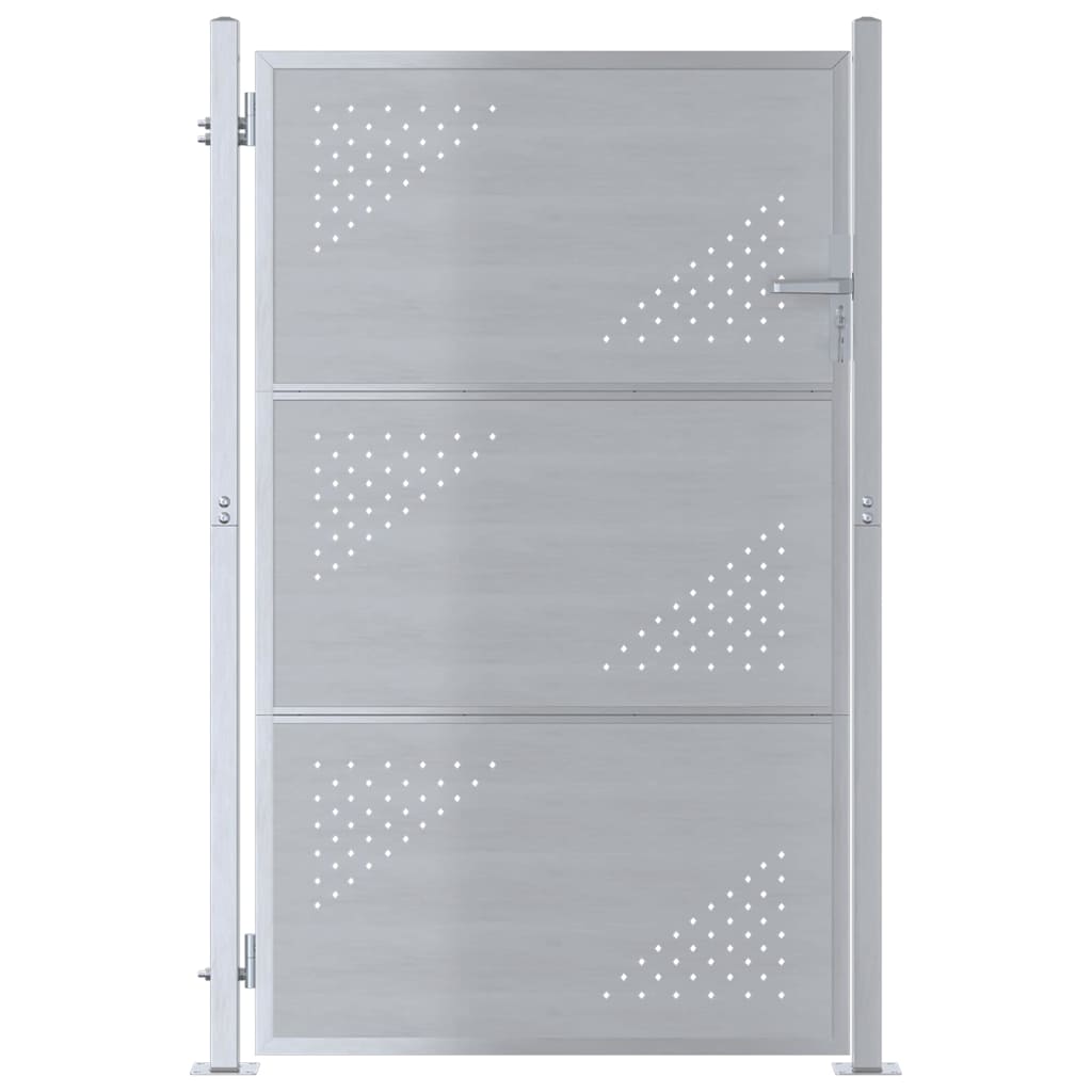 vidaXL Brama ogrodowa 85 x 144 cm Stal nierdzewna srebrny Zamykane
