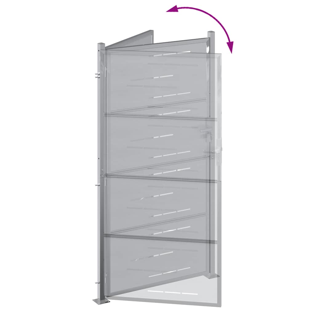 vidaXL Brama ogrodowa 85 x 174 cm Stal nierdzewna srebrny Zamykane