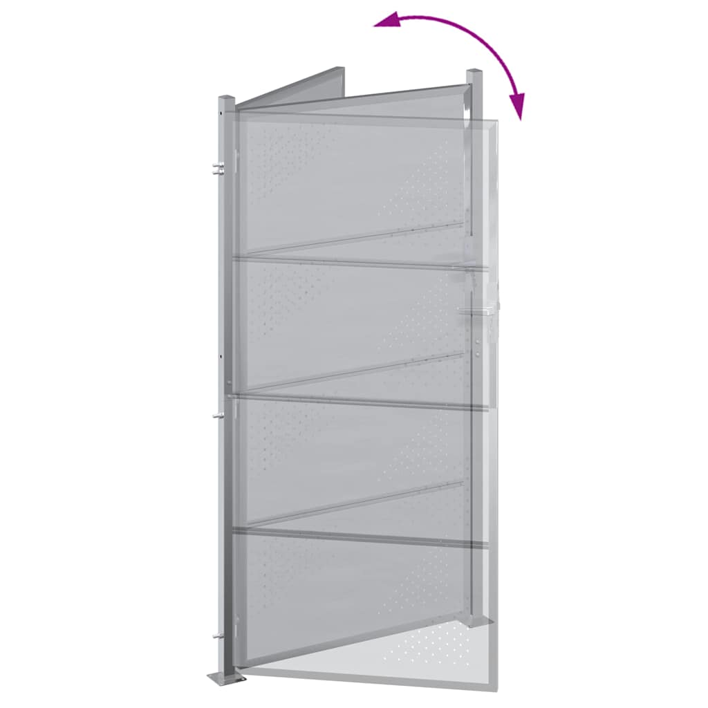 vidaXL Brama ogrodowa 85 x 174 cm Stal nierdzewna srebrny Zamykane