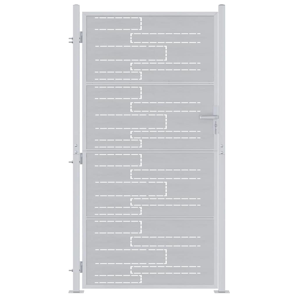 vidaXL Brama ogrodowa 85 x 196 cm Stal nierdzewna srebrny Zamykane
