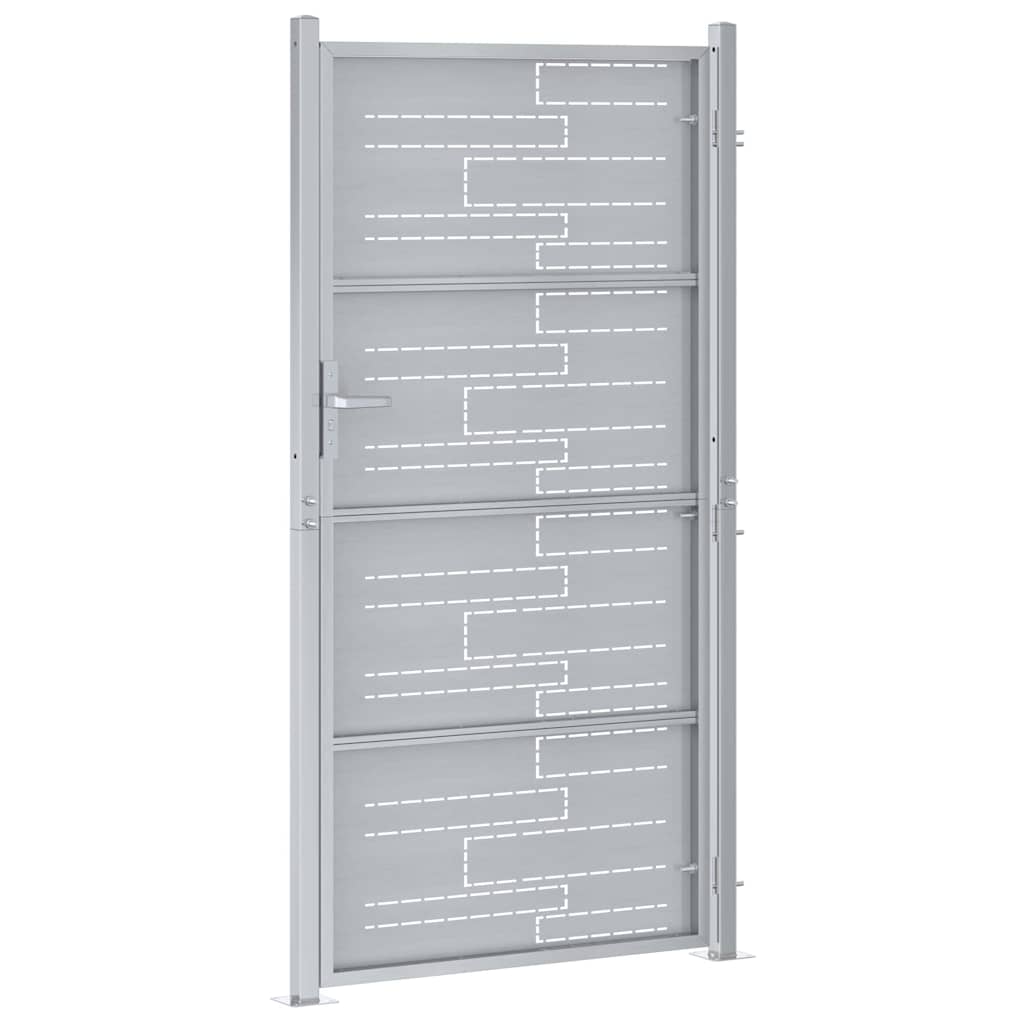 vidaXL Brama ogrodowa 85 x 196 cm Stal nierdzewna srebrny Zamykane