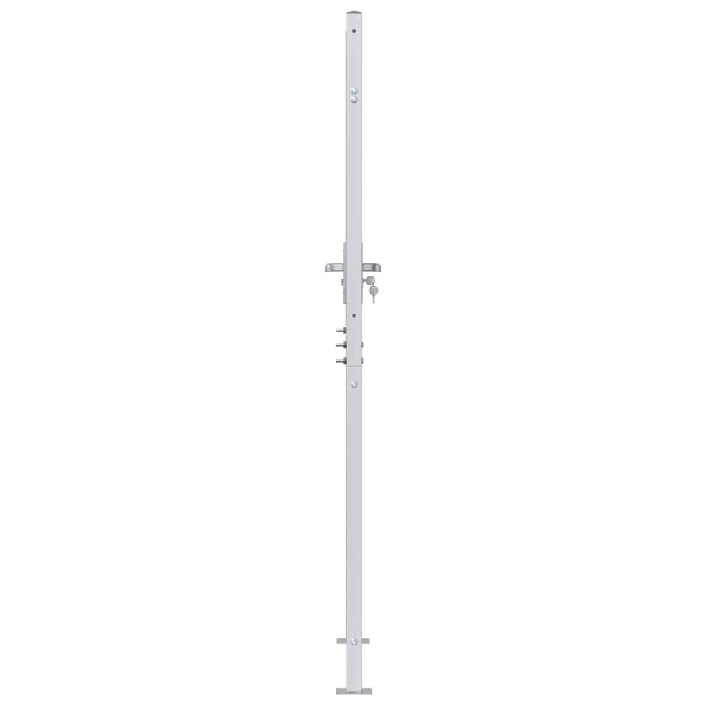 vidaXL Brama ogrodowa Z blokadą Srebrny 85 x 196 cm Stal nierdzewna