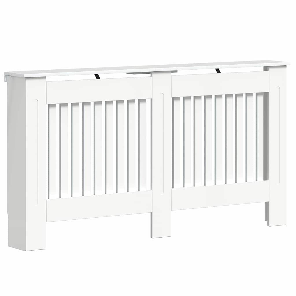 vidaXL Pokrywa Grzejnika Wysoki połysk biały 152 x 19 x 81,5 cm