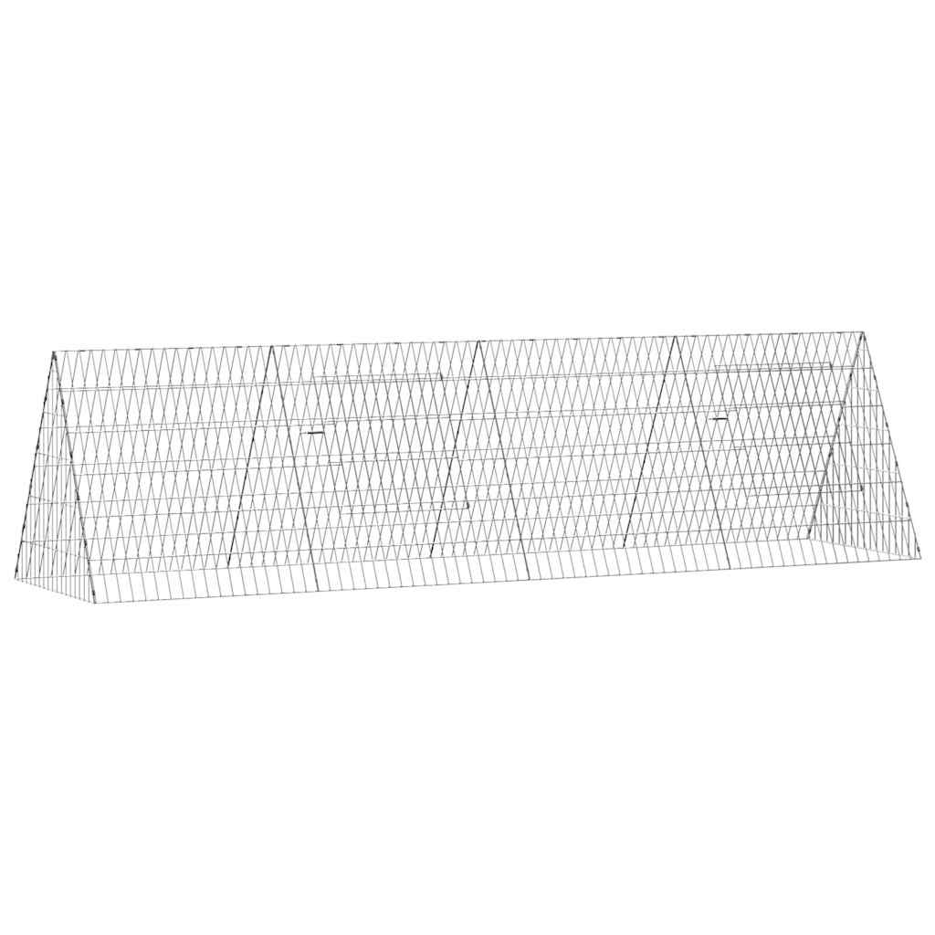vidaXL Klatka dla królika Srebrny 215 x 55 x 55 cm Stal Galwanizowana