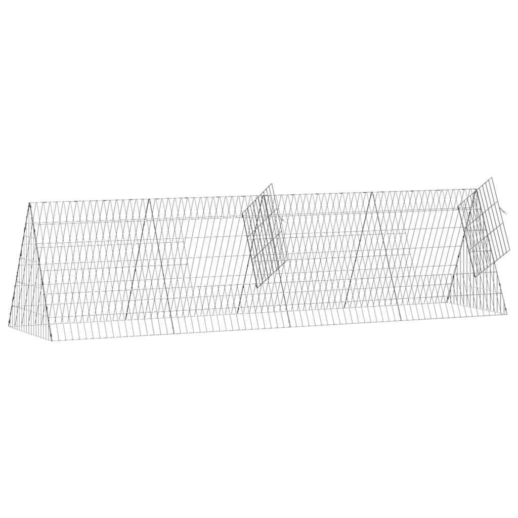 vidaXL Klatka dla królika Srebrny 215 x 55 x 55 cm Stal Galwanizowana