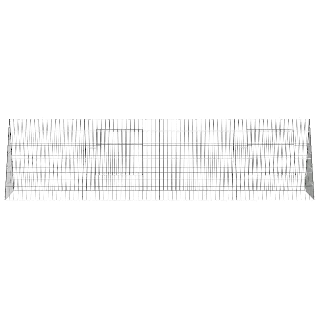 vidaXL Klatka dla królika Srebrny 215 x 55 x 55 cm Stal Galwanizowana