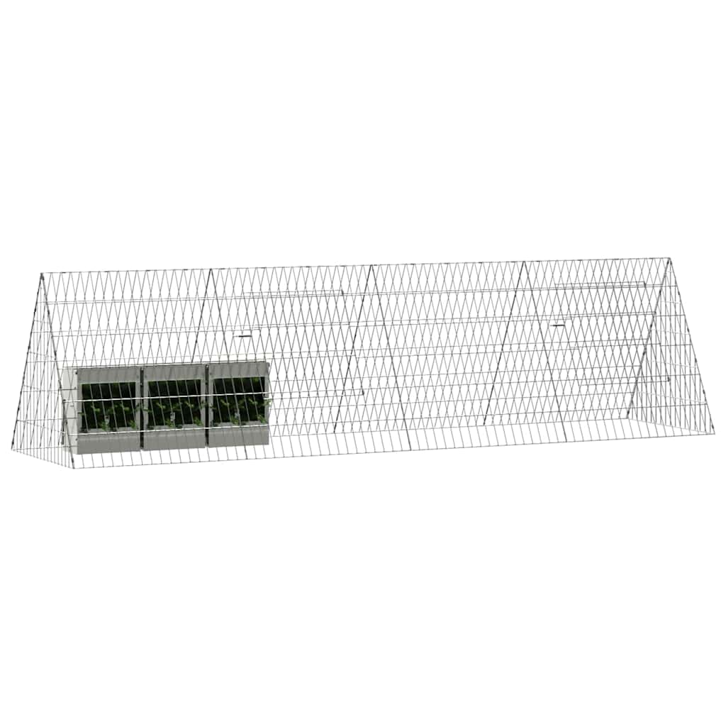 vidaXL Klatka dla królika Srebrny 215 x 55 x 55 cm Stal Galwanizowana