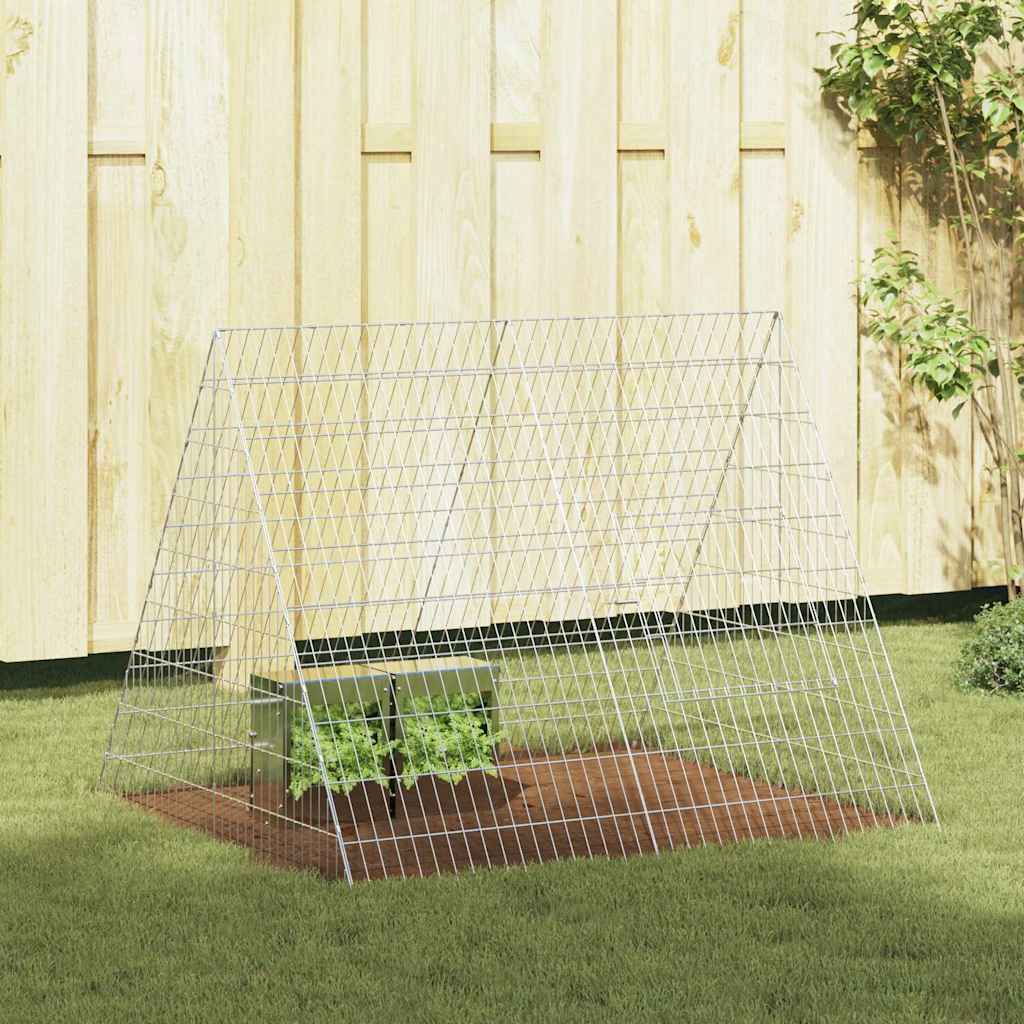 vidaXL Klatka dla królika Srebrny 110 x 100 x 85 cm Stal Galwanizowana