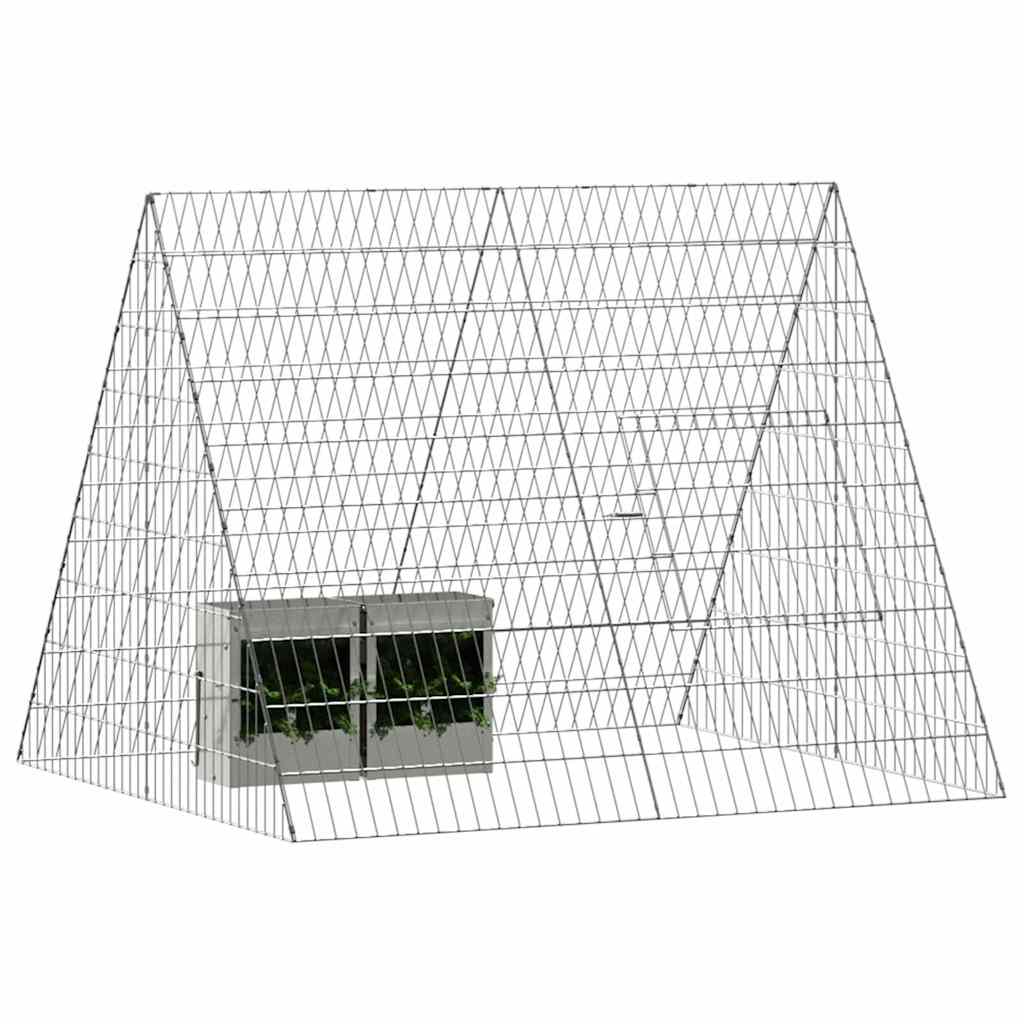 vidaXL Klatka dla królika Srebrny 110 x 100 x 85 cm Stal Galwanizowana