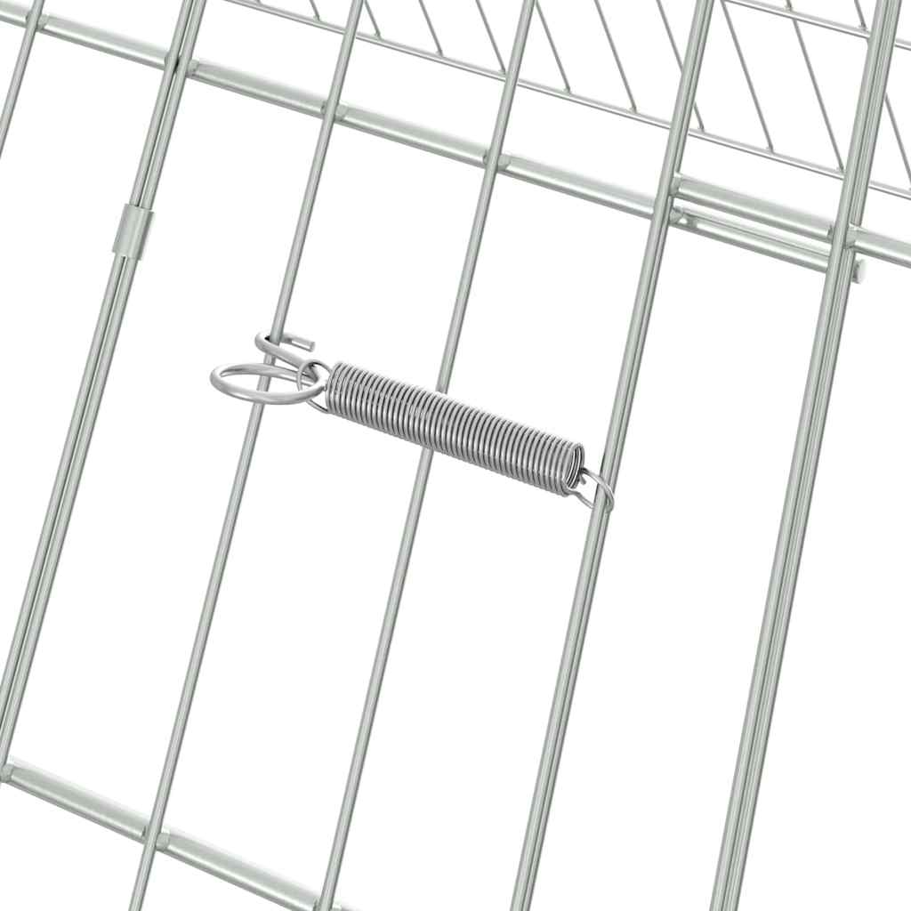 vidaXL Klatka dla królika Srebrny 215 x 100 x 85 cm Stal Galwanizowana