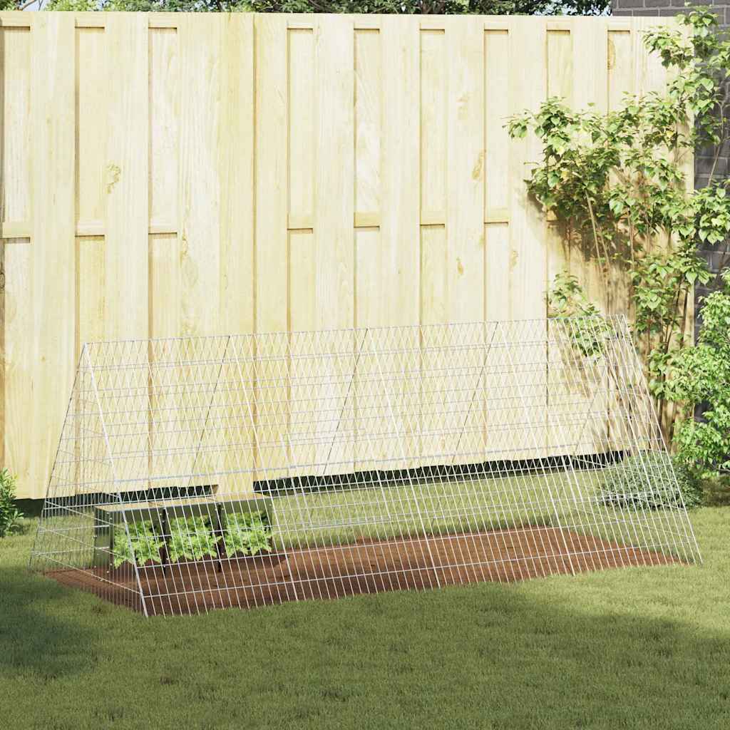 vidaXL Klatka dla królika Srebrny 215 x 100 x 85 cm Stal Galwanizowana