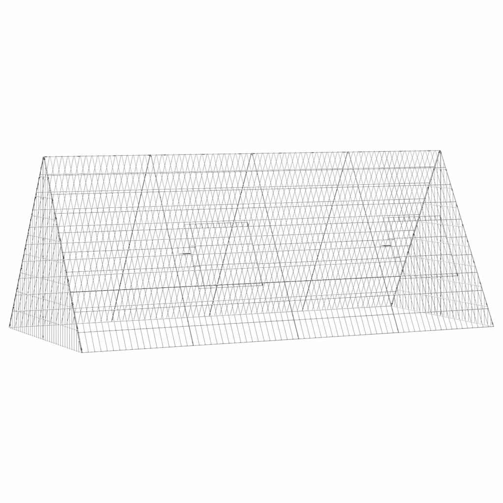 vidaXL Klatka dla królika Srebrny 215 x 100 x 85 cm Stal Galwanizowana