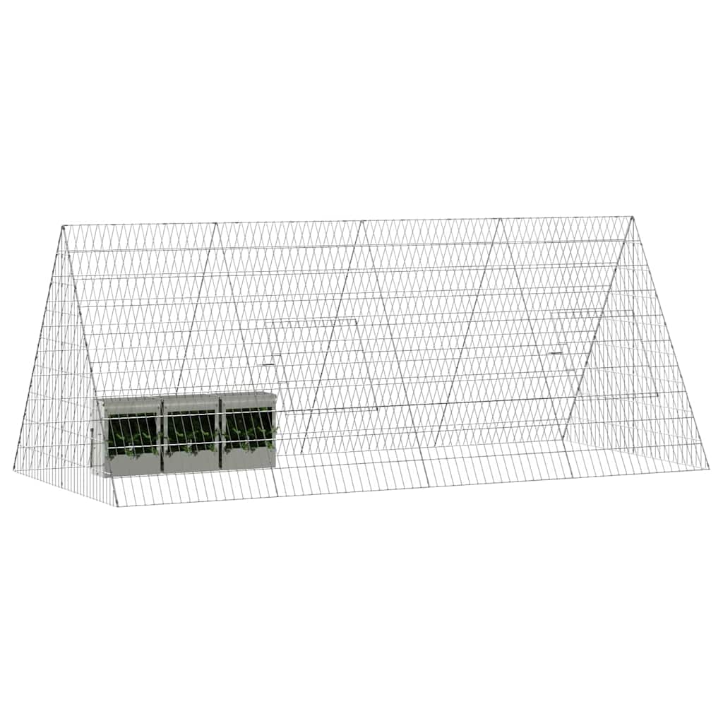 vidaXL Klatka dla królika Srebrny 215 x 100 x 85 cm Stal Galwanizowana