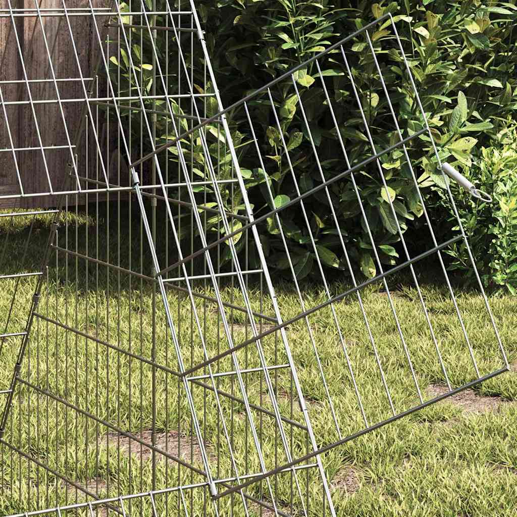 vidaXL Klatka dla królika Srebrny 650 x 100 x 85 cm Stal Galwanizowana