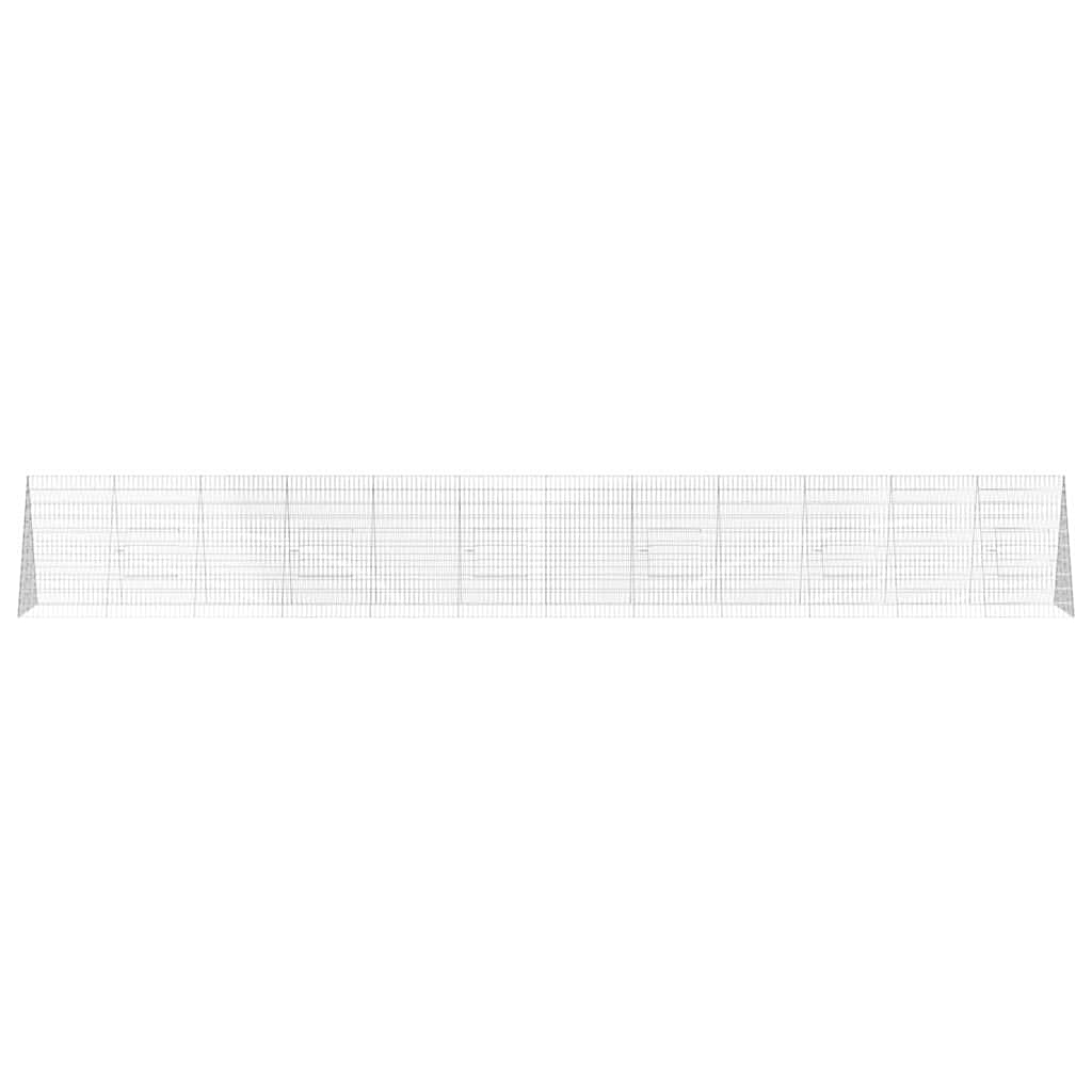 vidaXL Klatka dla królika Srebrny 650 x 100 x 85 cm Stal Galwanizowana