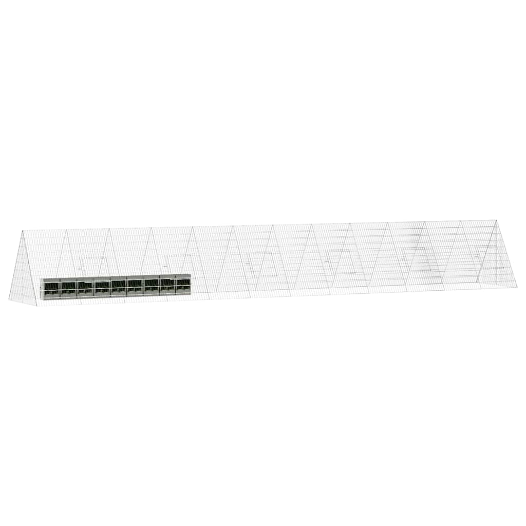 vidaXL Klatka dla królika Srebrny 650 x 100 x 85 cm Stal Galwanizowana