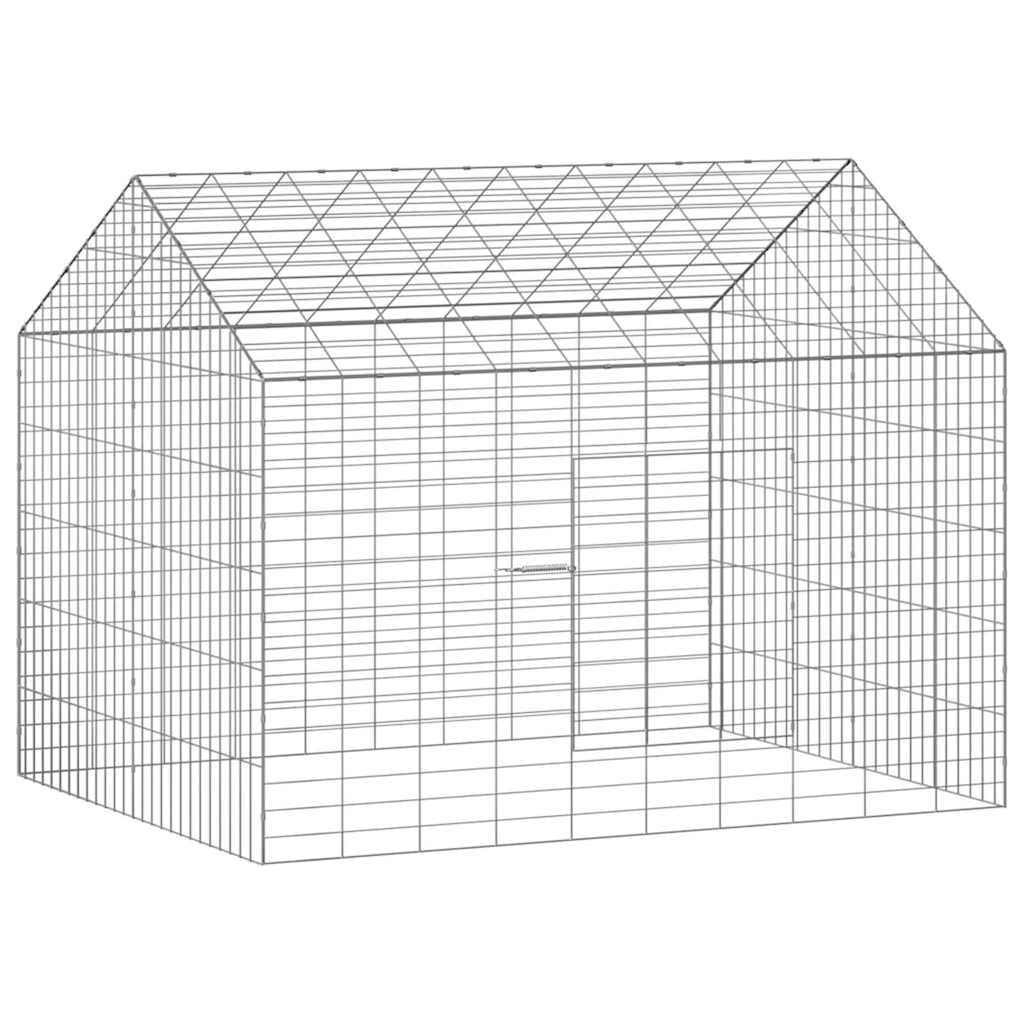 vidaXL Klatka dla królika Srebrny 100 x 78 x 78 cm Stal Galwanizowana