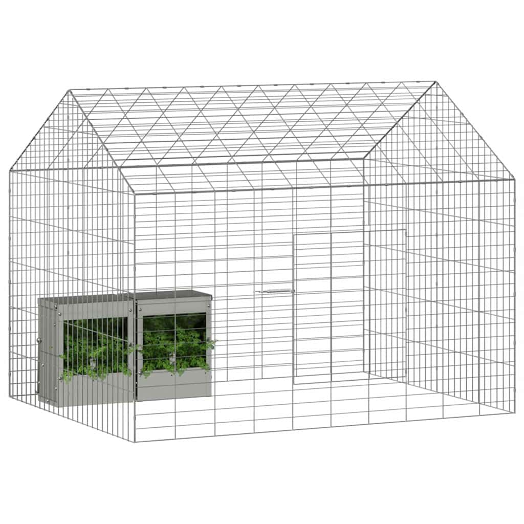 vidaXL Klatka dla królika Srebrny 100 x 78 x 78 cm Stal Galwanizowana
