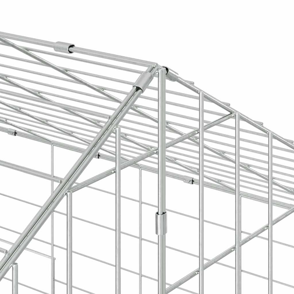 vidaXL Klatka dla królika Srebrny 200 x 78 x 78 cm Stal Galwanizowana