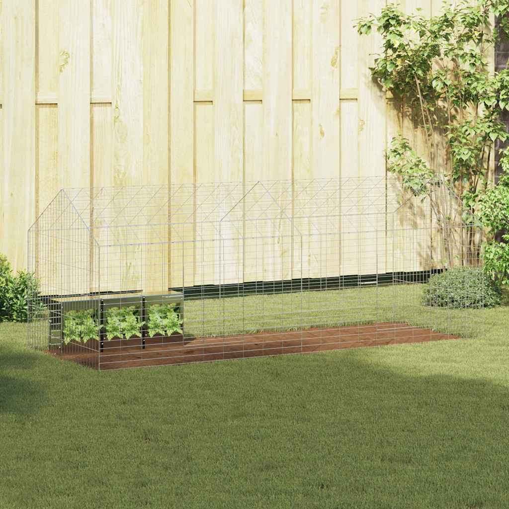 vidaXL Klatka dla królika Srebrny 200 x 78 x 78 cm Stal Galwanizowana