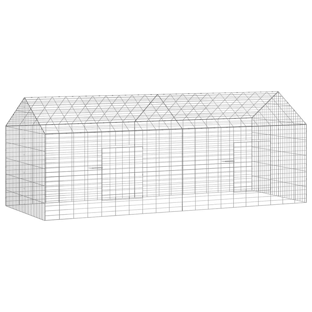 vidaXL Klatka dla królika Srebrny 200 x 78 x 78 cm Stal Galwanizowana
