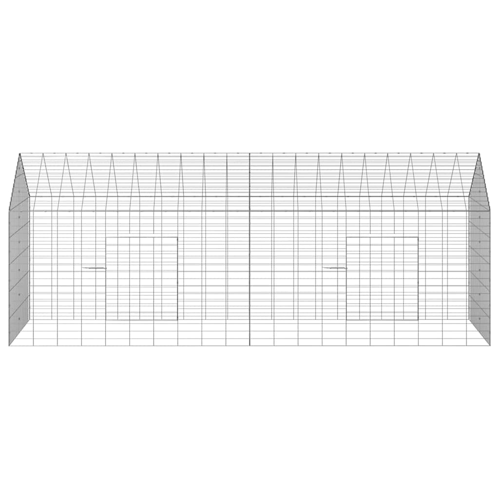 vidaXL Klatka dla królika Srebrny 200 x 78 x 78 cm Stal Galwanizowana