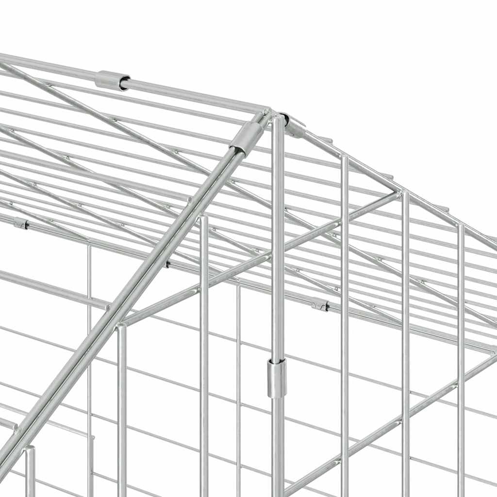 vidaXL Klatka dla królika Srebrny 400 x 78 x 78 cm Stal Galwanizowana