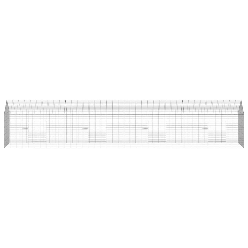 vidaXL Klatka dla królika Srebrny 400 x 78 x 78 cm Stal Galwanizowana