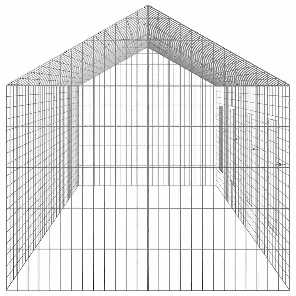 vidaXL Klatka dla królika Srebrny 400 x 78 x 78 cm Stal Galwanizowana