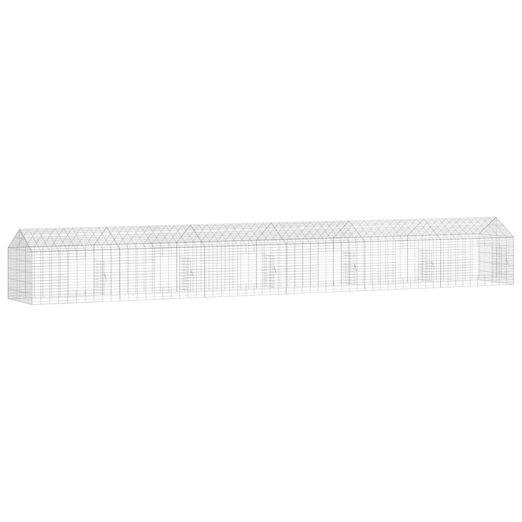 vidaXL Klatka dla królika Srebrny 600 x 78 x 78 cm Stal Galwanizowana