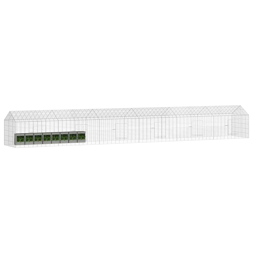 vidaXL Klatka dla królika Srebrny 600 x 78 x 78 cm Stal Galwanizowana